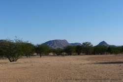 Entre deux chaines de montagnes, on roule sur un plateau, au milieu d'une sorte de forêt