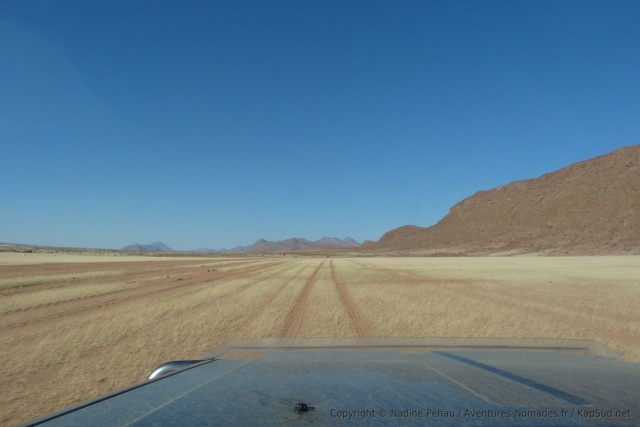 Herbes blondes et montagnes ocres, le cocktail gagnant des couleurs en Namibie