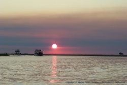 Un magnifique coucher de soleil pour clôturer cette superbe croisière sur la rivière Chobe