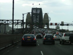 Harbour Bridge de Sydney, vu de sa route