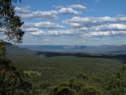 e sont les vapeurs bleutées secrétées par les millions d'eucalyptus qui donnent son nom à cette chaîne de montagnes