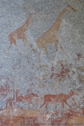 L'autre spécificité de Matobo sont la présence de nombreuses peintures rupestres