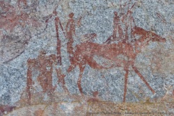 Certaines peintures rupestres de Matobo représentent des humains, plus souvent des animaux