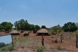 Les maisons sont entourées par les arbres fruitiers et les cultures