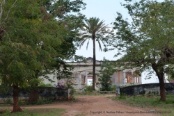 Dans une petite ville, les ruines d'une bâtisse qui a du être magnifique en d'autres temps
