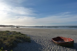 Arrivée sur la plage de carte postale de Paternoster