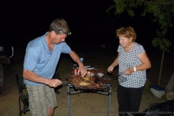 Langoustes de Paternoster au barbecue dans le bush sud-africain