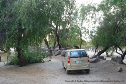 La tempête de sable a fait des dégâts dans le campement