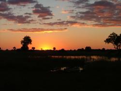 Coucher de soleil merveilleux sur le delta