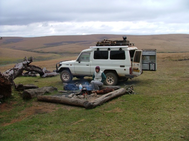 Petit dèj dans le froid du Nyika Plateau