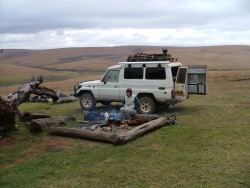 Petit dèj dans le froid du Nyika Plateau
