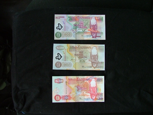 Kwachas Zambiens qui ne valent pas grand chose mais sont pourtant de jolis billets (recto)