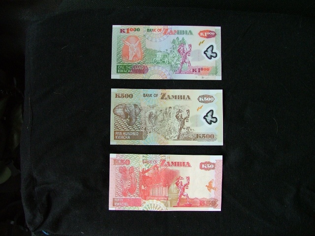 Kwachas Zambiens qui ne valent pas grand chose mais sont pourtant de jolis billets (verso)