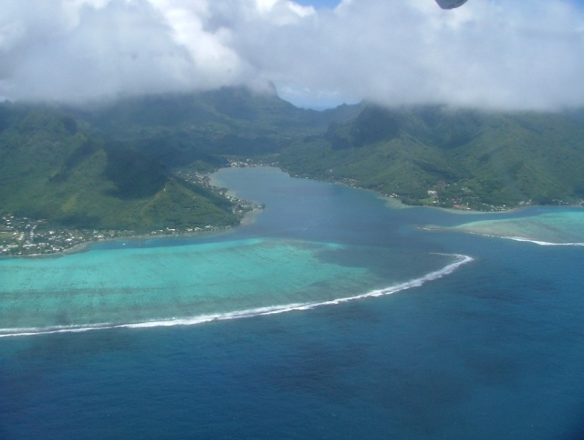 On distingue sans peine la magnifique barrière de corail  	